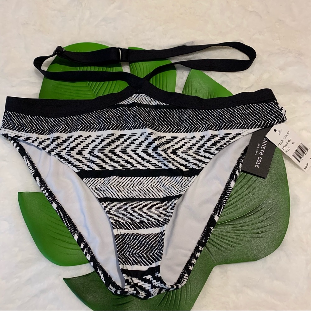 Kenneth Cole Banded Cross Front Bikini Bottom XL